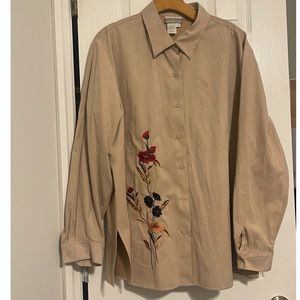 Tan Colwater Creek button down shirt